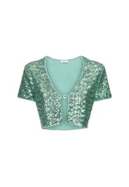 Top Cropped Con Paillettes E Dettaglio Catena