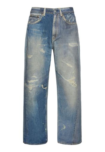 Jeans In Denim Con Stampa Digitale