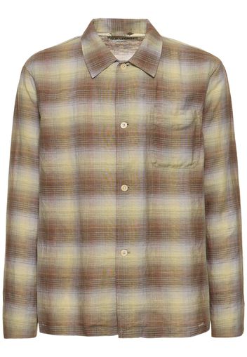 Camicia Boxy Fit In Lino E Cotone Check