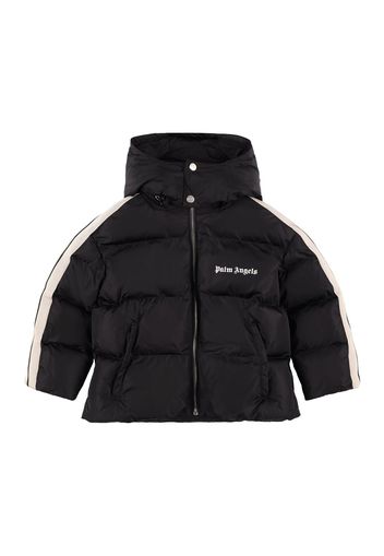 Logo Hooded Nylon Puffer Jacket