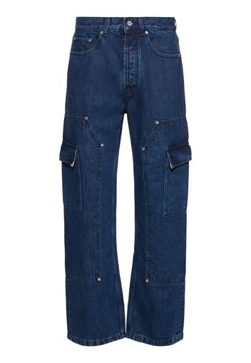 Jeans Cargo Metal Frame In Denim Di Cotone