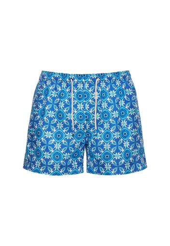 Shorts Mare Amalfi In Lino Stampato