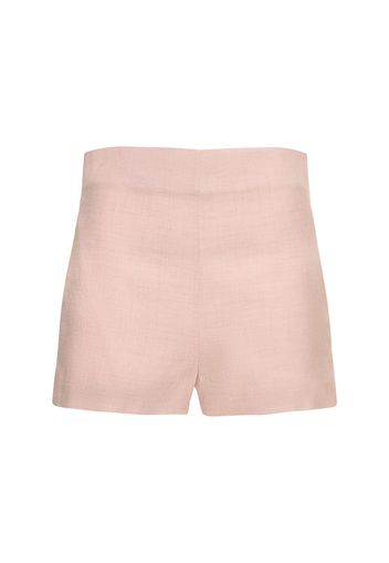 Linen Blend High Rise Shorts