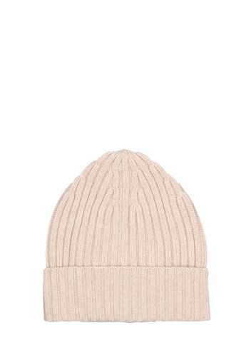 Cappello Beanie In Maglia Di Cashmere