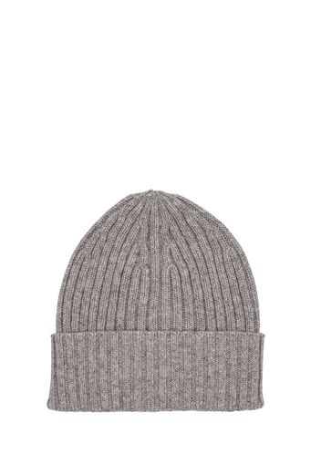 Cappello Beanie In Maglia Di Cashmere