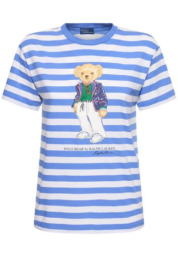 Riviera Bear Striped Cotton T-shirt