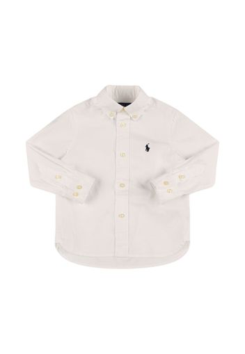 Logo Embroidered Cotton Poplin Shirt