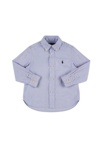 Logo Embroidered Cotton Poplin Shirt