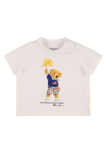 Bear Print Cotton Jersey T-shirt