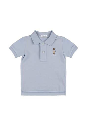 Polo In Cotone Con Ricamo Logo