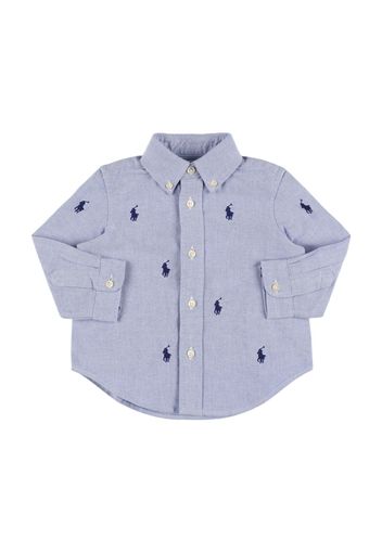 Camicia In Popeline Di Cotone Monogram