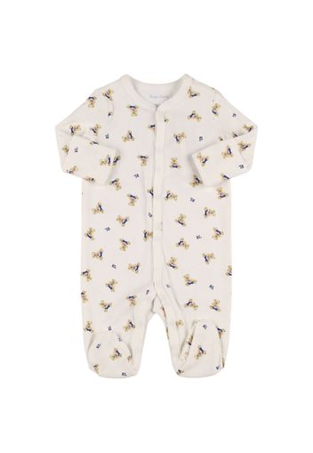 Bear Print Cotton Interlock Romper