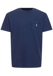 Faded Cotton & Linen T-shirt W/ Pocket