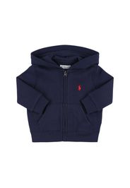 Logo Zip-up Cotton Blend Hoodie