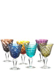 Set Di 6 Bicchieri Da Vino Multicolor