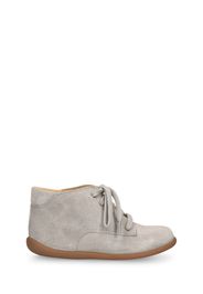 Nabuk Stand-up Lace-up Booties