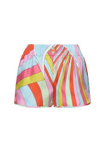 Printed Silk Twill Shorts