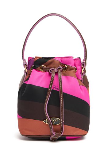 Borsa Bucket Piccola In Nylon Con Coulisse