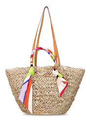 Borsa Shopping In Paglia E Twill