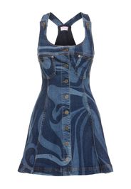 Printed Denim Mini Dress