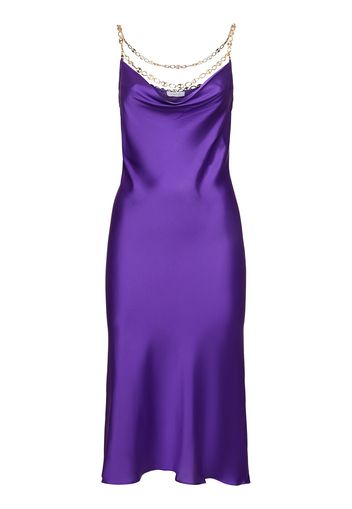 Satin Midi Dress W/chain