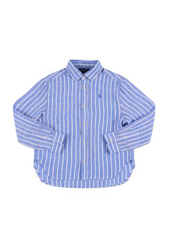 Camicia In Lino / Ricamo Logo