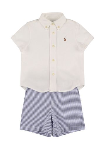 Camicia E Shorts In Popeline Di Cotone