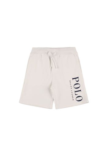 Shorts In Felpa Di Cotone Con Logo