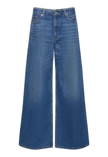 Jeans Vita Bassa Loose Fit In Cotone