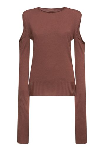 Top A Maniche Lunghe In Maglia Di Lana Con Cutouts