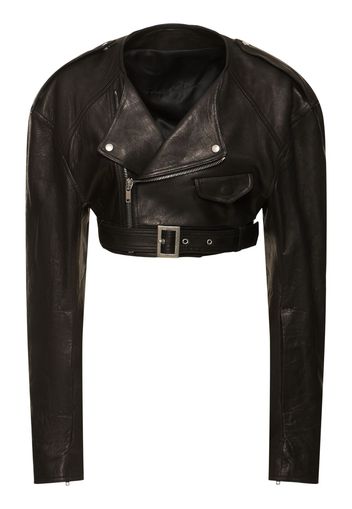 Micro Biker Leather Jacket