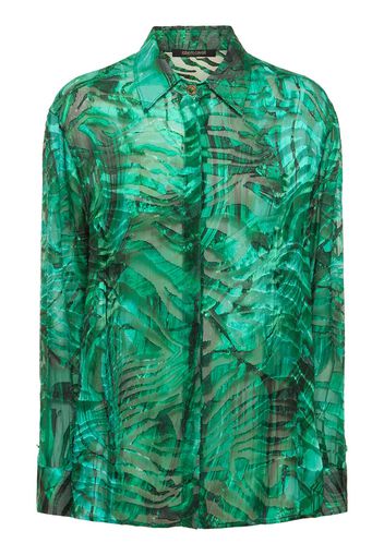 Camicia Malachite In Raso Dévoré Stampato