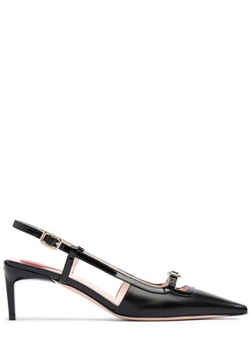 Décolleté Slingback Mini Buckle In Pelle 55mm