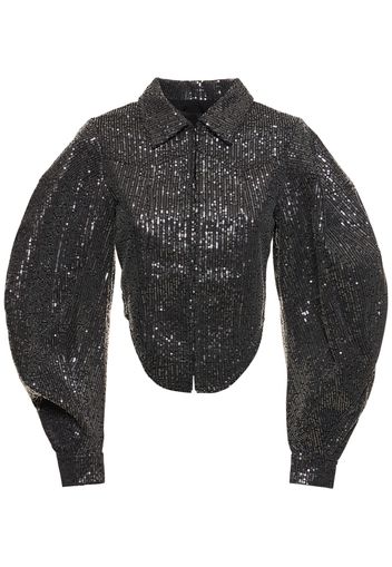 Giacca In Twill Con Paillettes