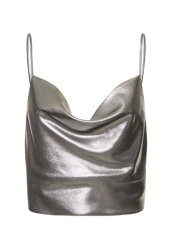 Crop Top Metallizzato Drappeggiato