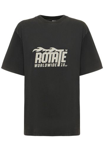 T-shirt Enzyme In Cotone Con Logo