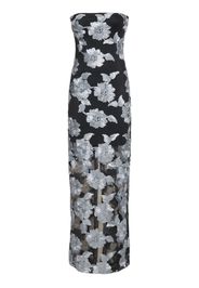 Flower Print Mesh Long Dress