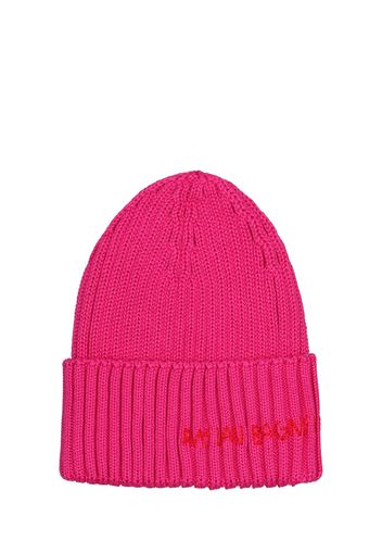 Cappello Beanie In Lana Con Ricamo Logo