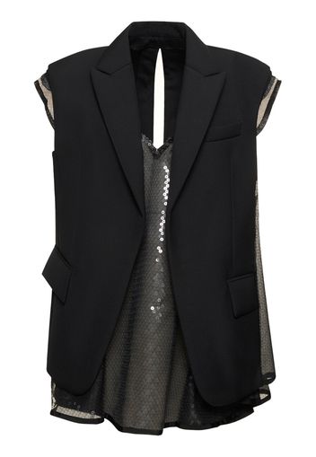 Gilet In Neoprene / Vestito Con Paillettes