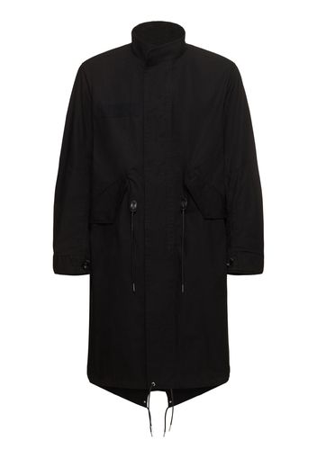 Cappotto Lungo In Ripstop Di Misto Cotone