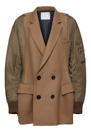 Wool Melton & Quilted Nylon Twill Coat