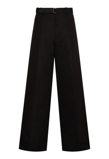 Double-faced Silk & Cotton Wide Pants