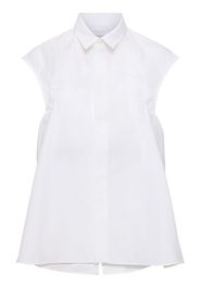 Cotton Blend Poplin Sleeveless Shirt