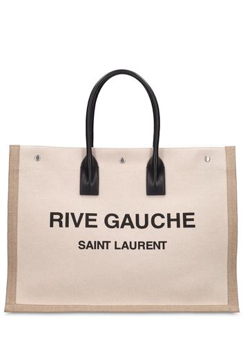 Borsa Shopping Rive Gauche In Tela E Pelle