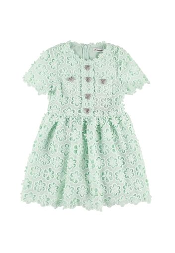 Macramé Lace Dress W/embellished Buttons