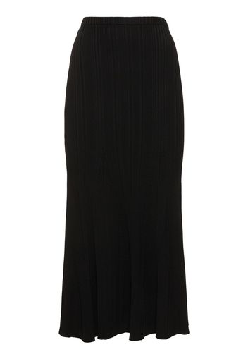 Ribbed Viscose Knit Long Skirt