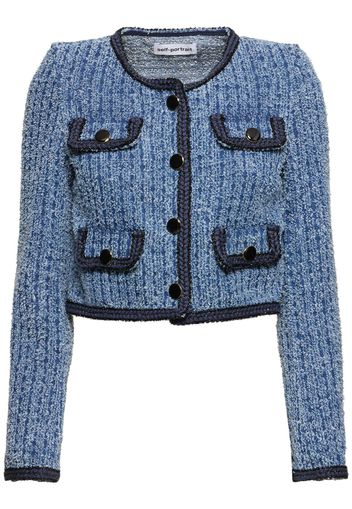 Giacca In Denim Di Cotone Texturizzato