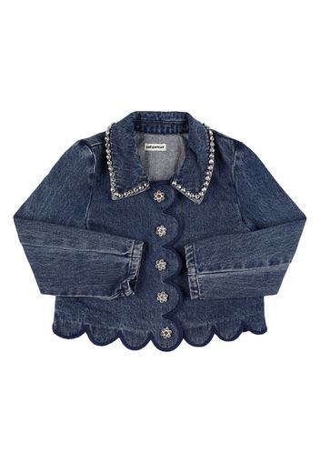 Giacca In Denim Di Cotone Con Decorazioni