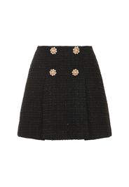 Self-Portrait contrasting-trim cable-knit miniskirt - Viola