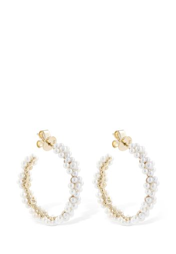 Orecchino Grande Boucle Parc In Oro 14kt / Perle